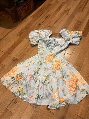 Altar'd State Light Blue Floral Mini Dress